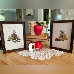 Vtg. Needlepoint/ wooden frame